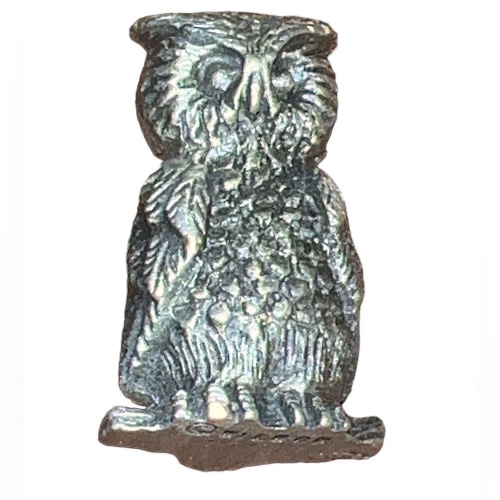 Vintage Pewter Wilson Hudson Owl Figurine Detailed Miniature